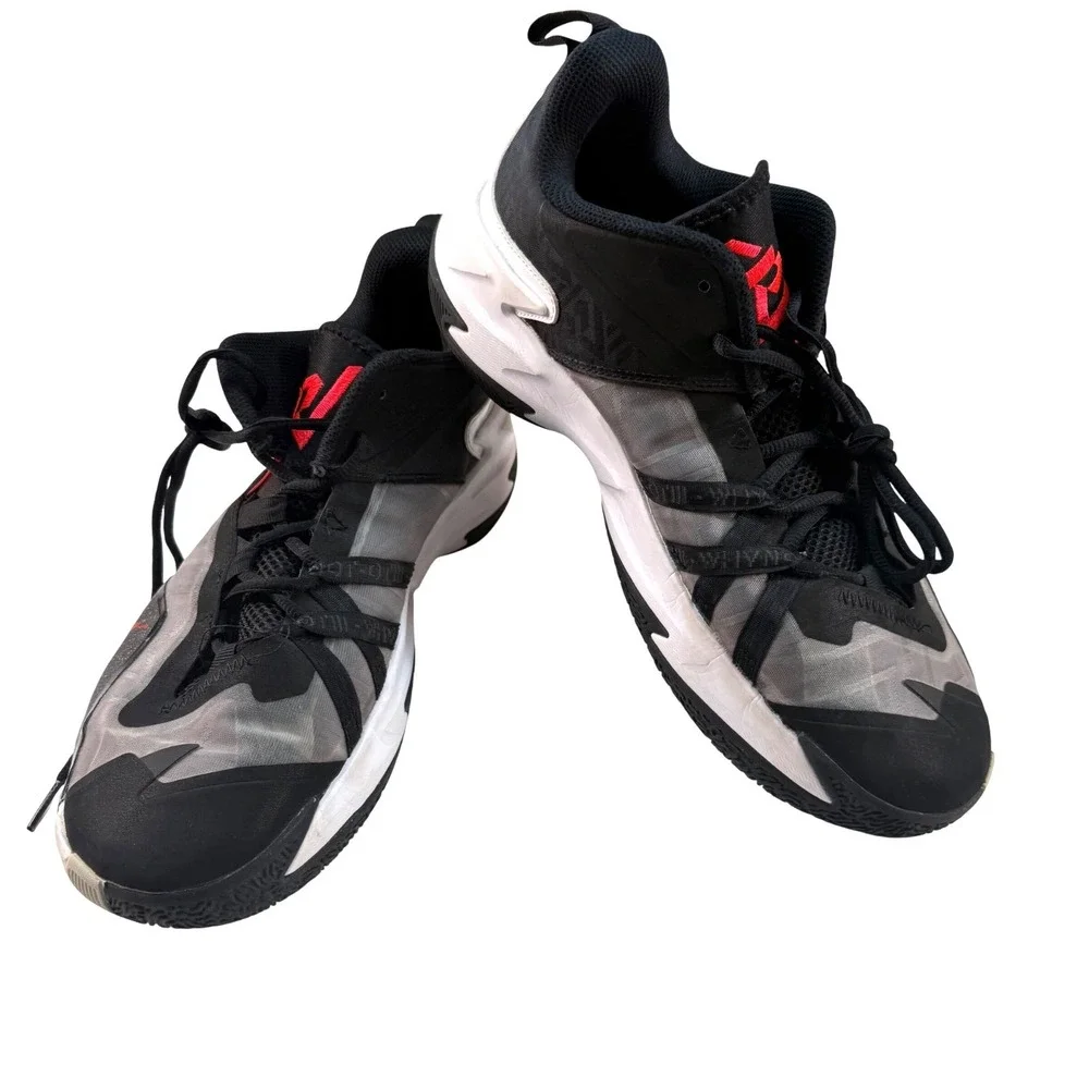 Jordan One Take 3 Black White Red Basketball Athletic Shoes Size 9.5 Men's